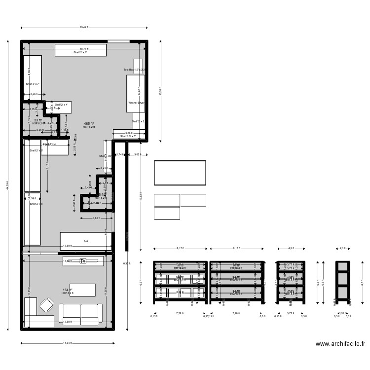 Office Basement7. Plan de 16 pièces et 71 m2