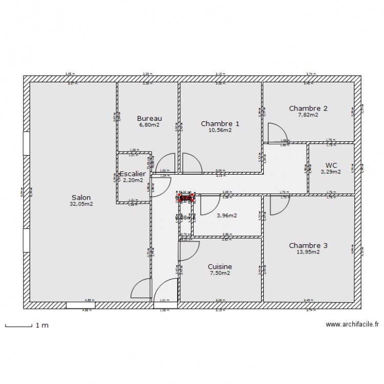 plan maison 99m2