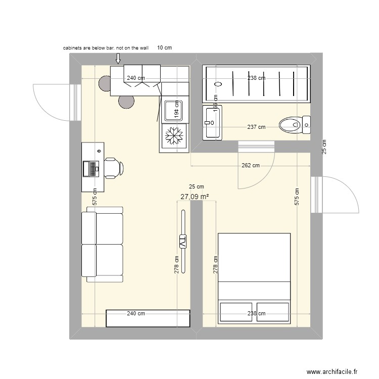 algoma garage L-shape 2. Plan de 1 pièce et 27 m2