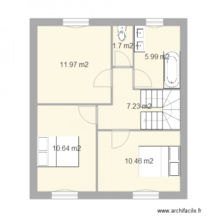 new etage v1. Plan de 0 pièce et 0 m2