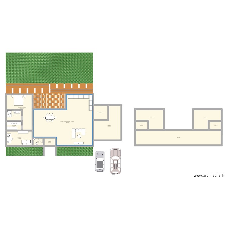 Plan maison aout 2023. Plan de 14 pièces et 253 m2