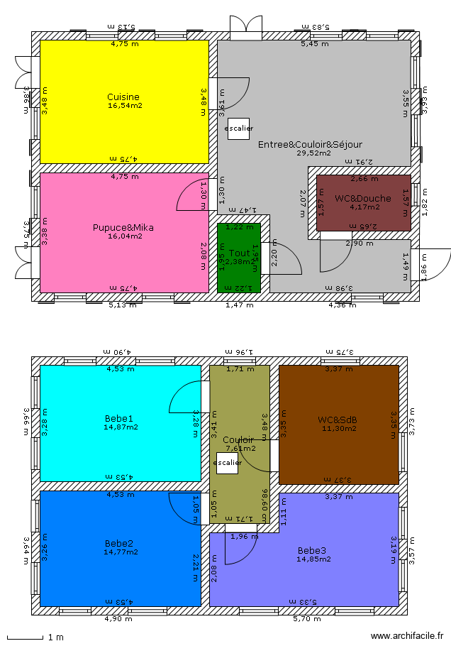 maison en bois. Plan de 10 pièces et 132 m2