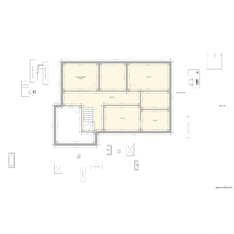 1er étage Maison Baranzy. Plan de 0 pièce et 0 m2
