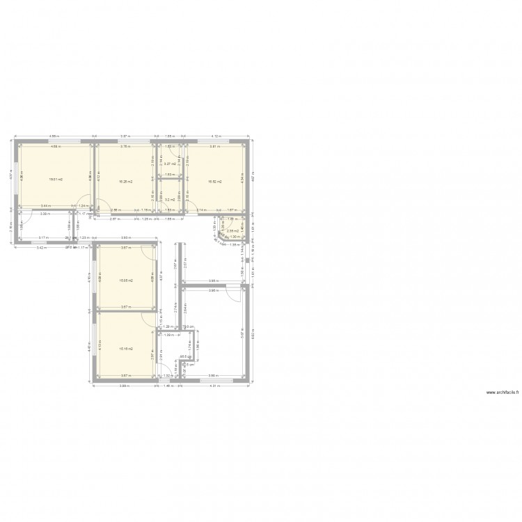 Etage Maison 1 avec cotes. Plan de 0 pièce et 0 m2