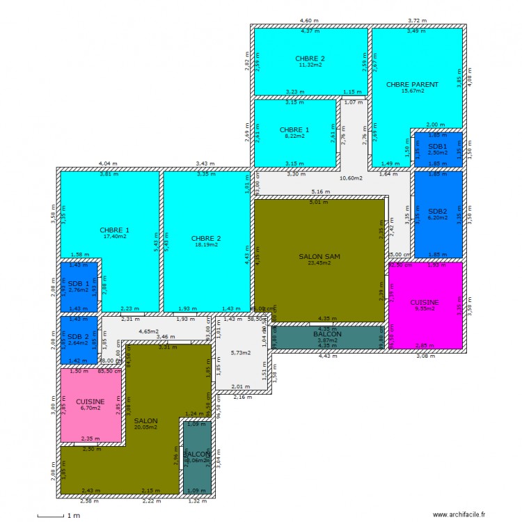 1er ETAGE maison famille NDAM. Plan de 0 pièce et 0 m2
