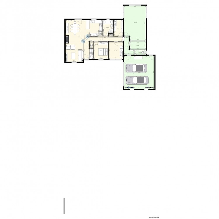 Maison avec extension 2. Plan de 0 pièce et 0 m2