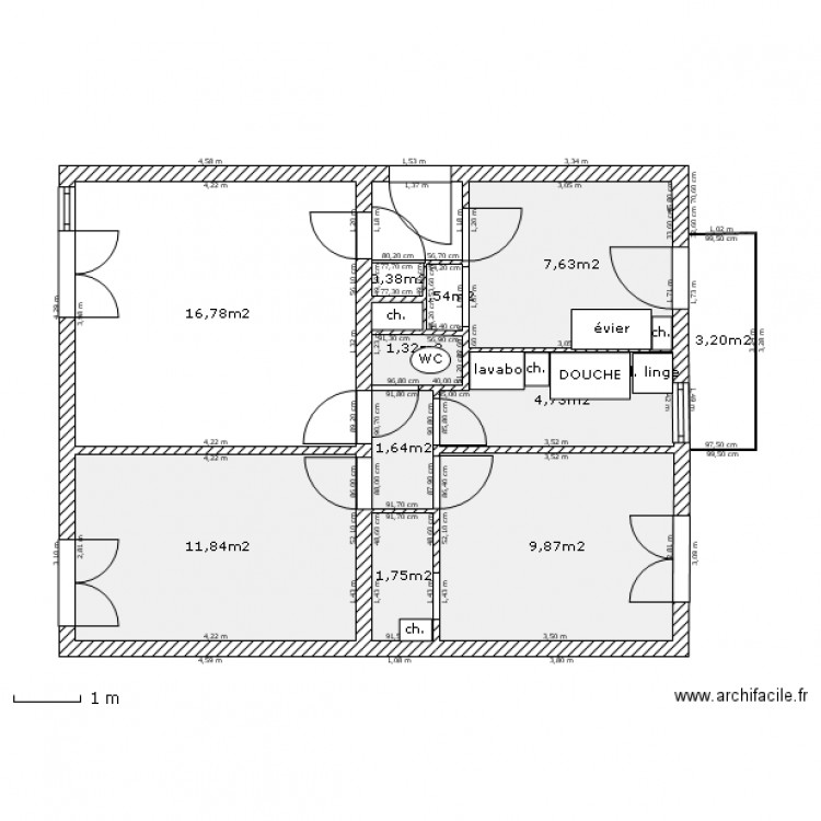 CHATEAU VALON T3 57 m² projet 1. Plan de 0 pièce et 0 m2