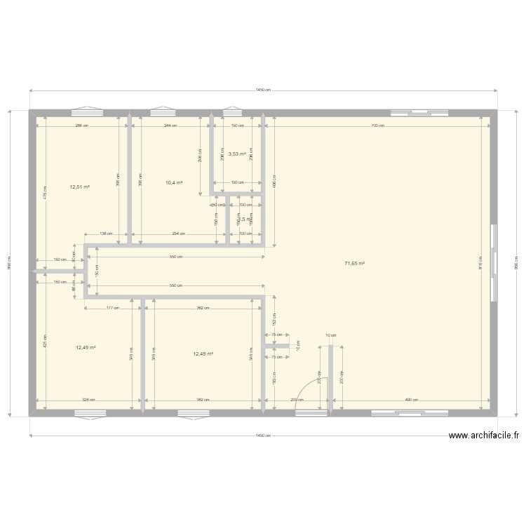 Plan de maison 1. Plan de 7 pièces et 125 m2