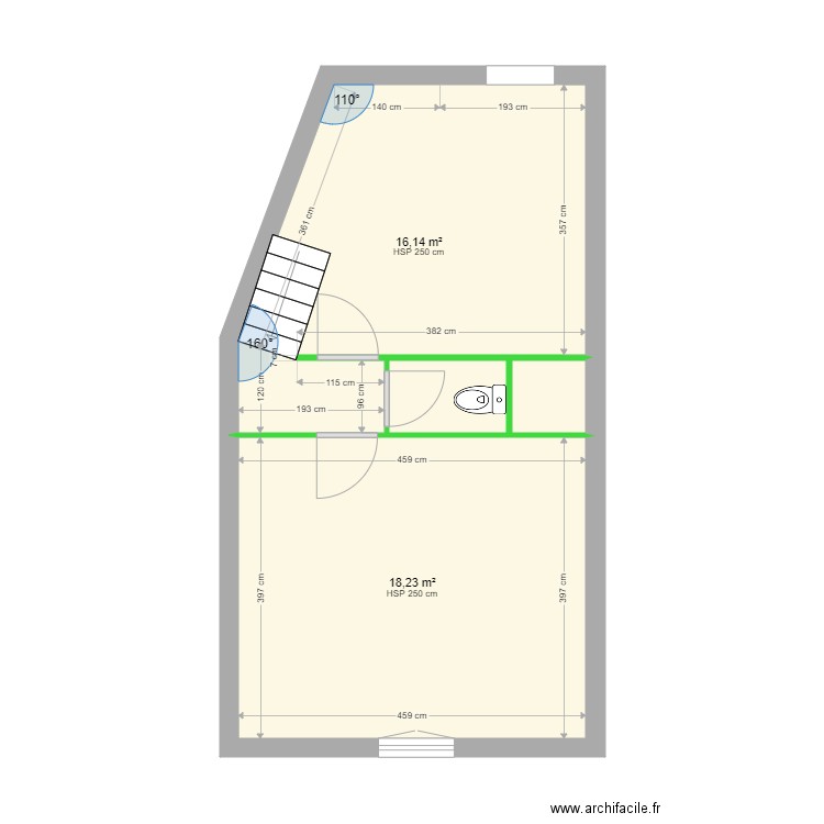 ODILLE - Selles sur Cher (ETAGE). Plan de 4 pièces et 37 m2