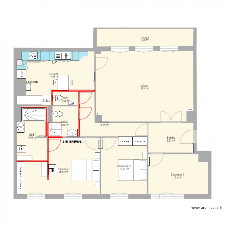 Appartement Brest Modifié Fab. Plan de 0 pièce et 0 m2