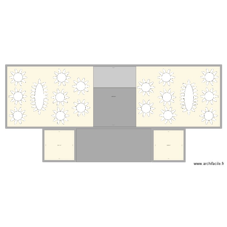Plan tables. Plan de 3 pièces et 400 m2