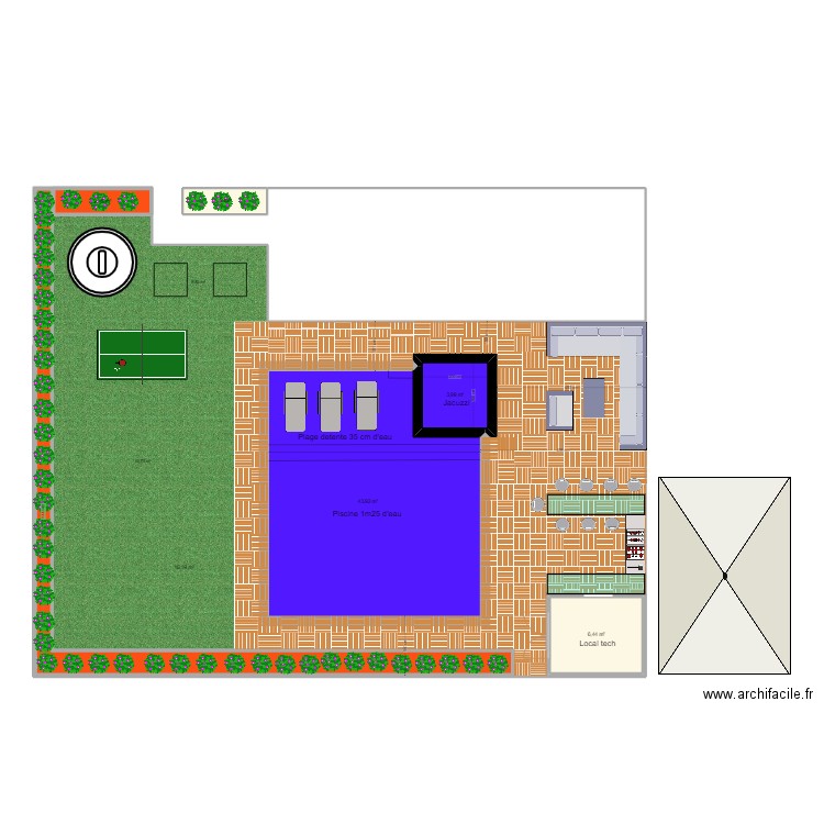 Maison Portes 2. Plan de 6 pièces et 75 m2