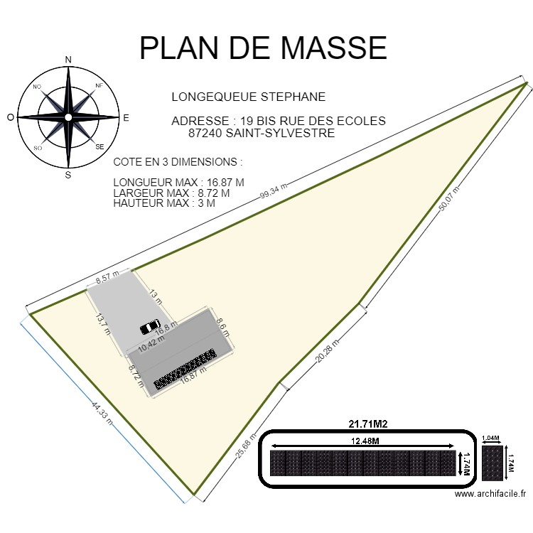 PLAN DE MASSE LONGEQUEUE. Plan de 2 pièces et 247 m2