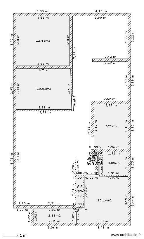 hicham3. Plan de 8 pièces et 47 m2