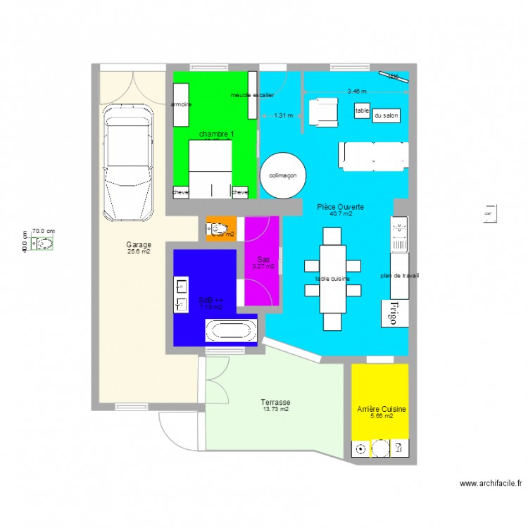 Maison aménagement et new sdb. Plan de 0 pièce et 0 m2