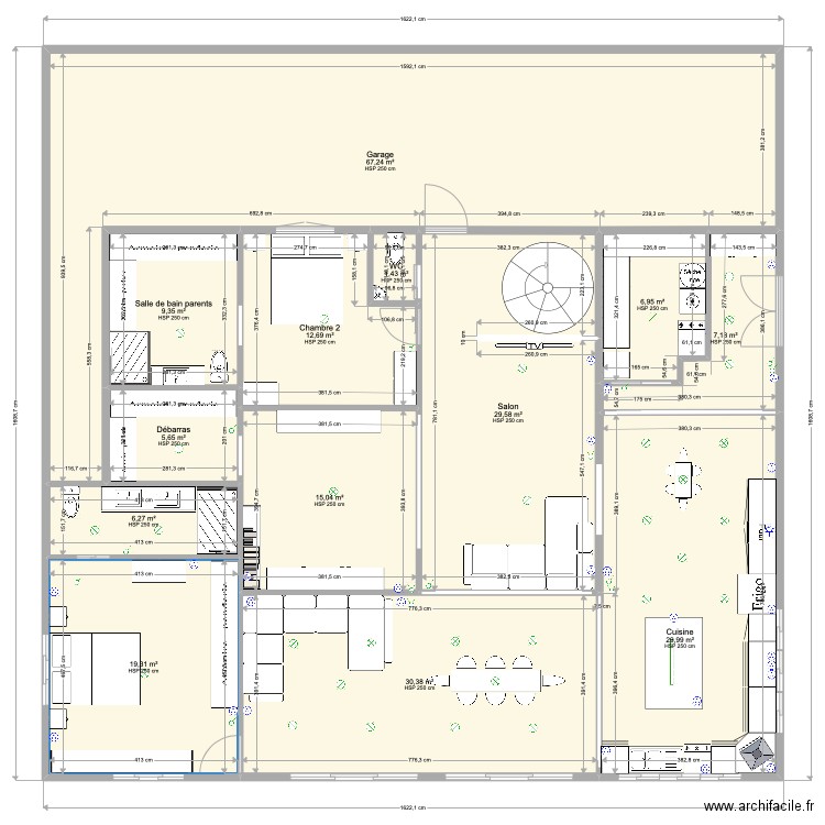 Rénovation maison PK11 MODIF WC. Plan de 13 pièces et 241 m2