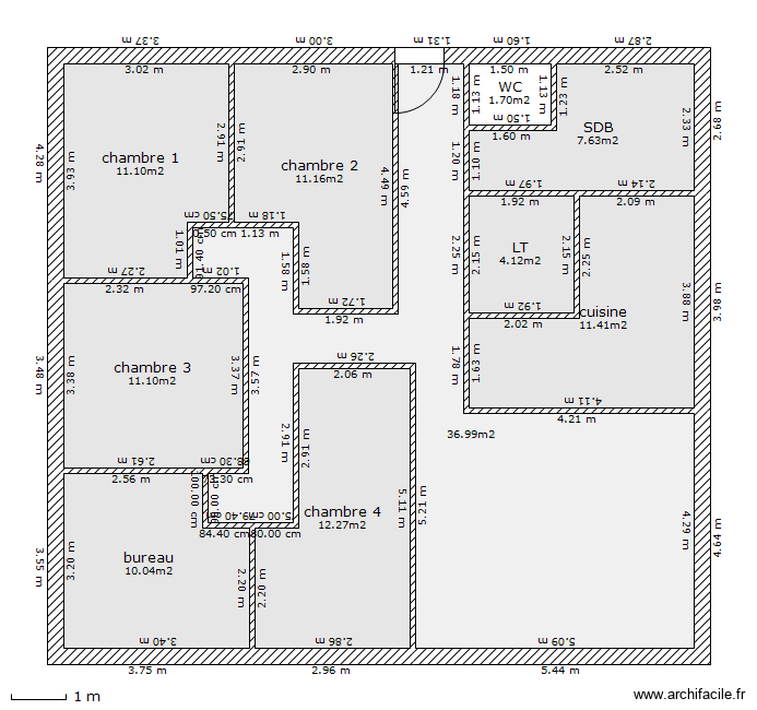 plan. Plan de 10 pièces et 118 m2