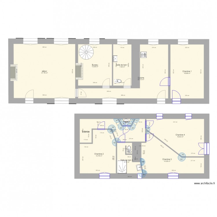 ClosAchard Projet. Plan de 11 pièces et 147 m2