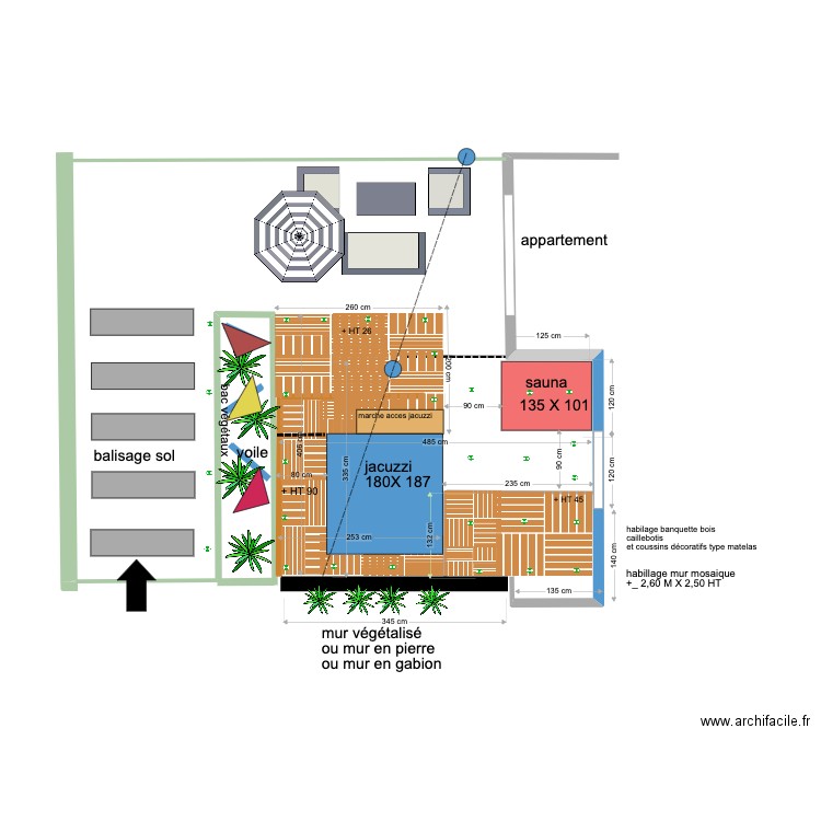 espace sauna porhel projet A. Plan de 0 pièce et 0 m2