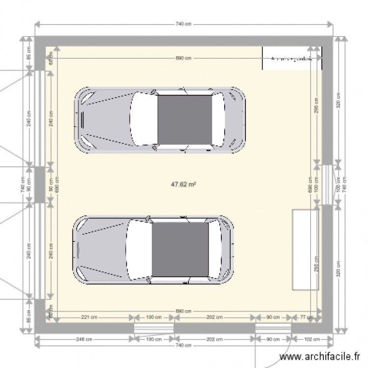 Garage 2 voitures LN FLO 1. Plan de 0 pièce et 0 m2