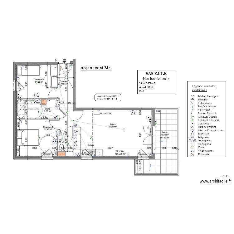 Appartement 24 Villa Azurea RECOLEMENT. Plan de 0 pièce et 0 m2