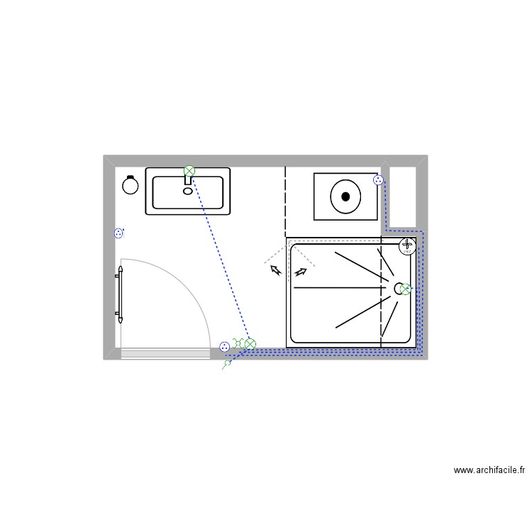 SdB Mapi 1_ Elec 1. Plan de 2 pièces et 5 m2