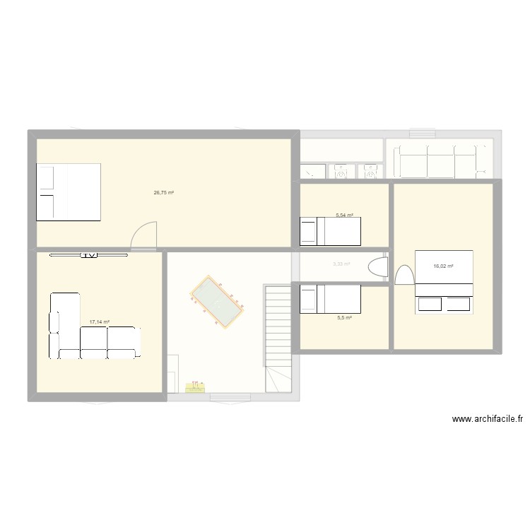 Co Living 2nd étage . Plan de 14 pièces et 158 m2