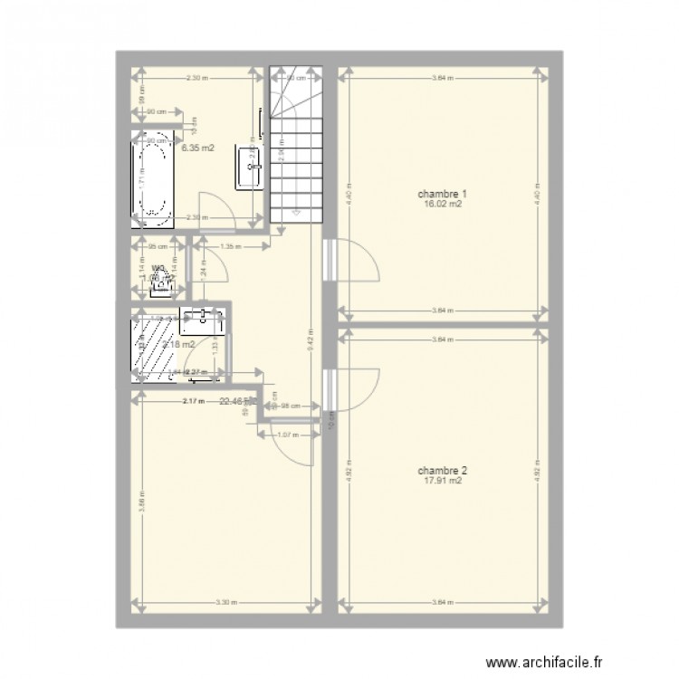 Duplex D étage. Plan de 0 pièce et 0 m2