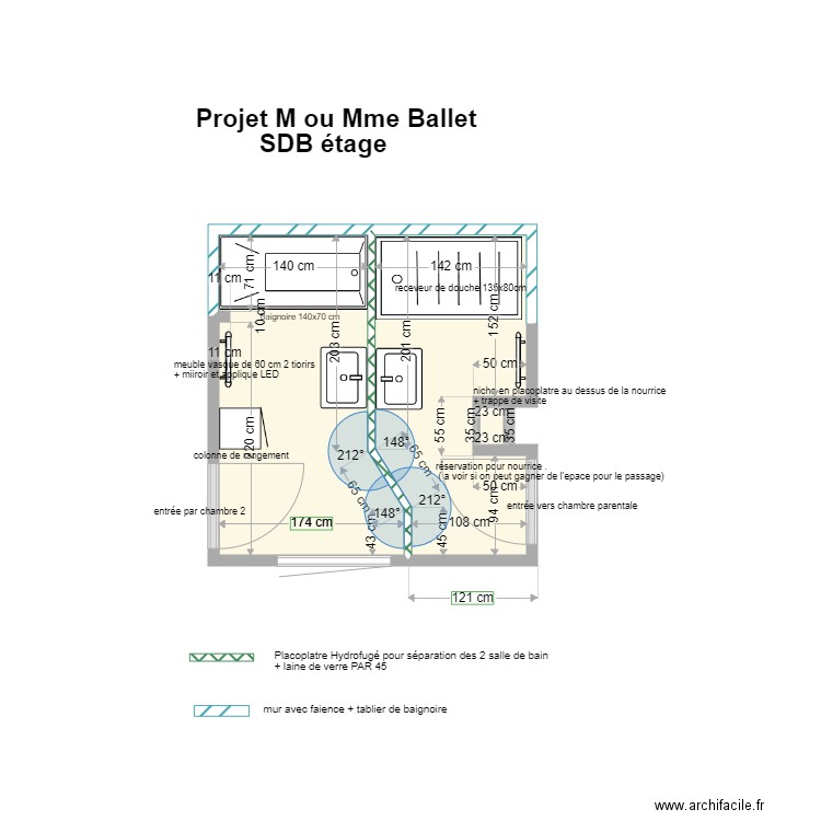 SDB BALLET1. Plan de 0 pièce et 0 m2