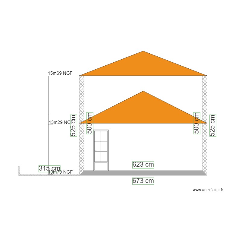 DP4 Plan des façades et toitures ouest Boube. Plan de 0 pièce et 0 m2