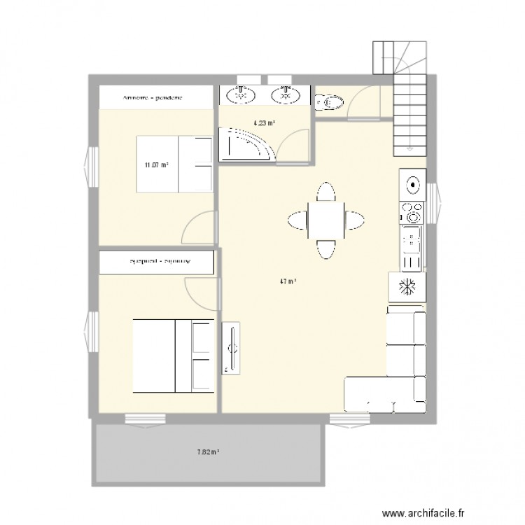 etage2 t3. Plan de 0 pièce et 0 m2
