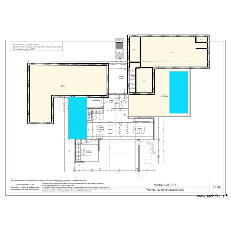 Projet immobilier V7. Plan de 7 pièces et 291 m2