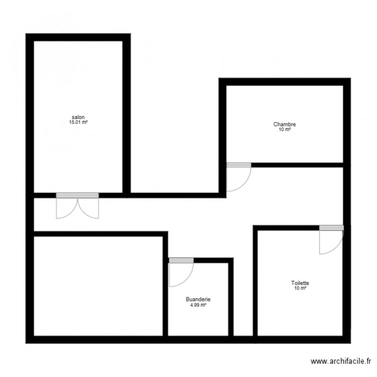 Appartement 55m. Plan de 0 pièce et 0 m2