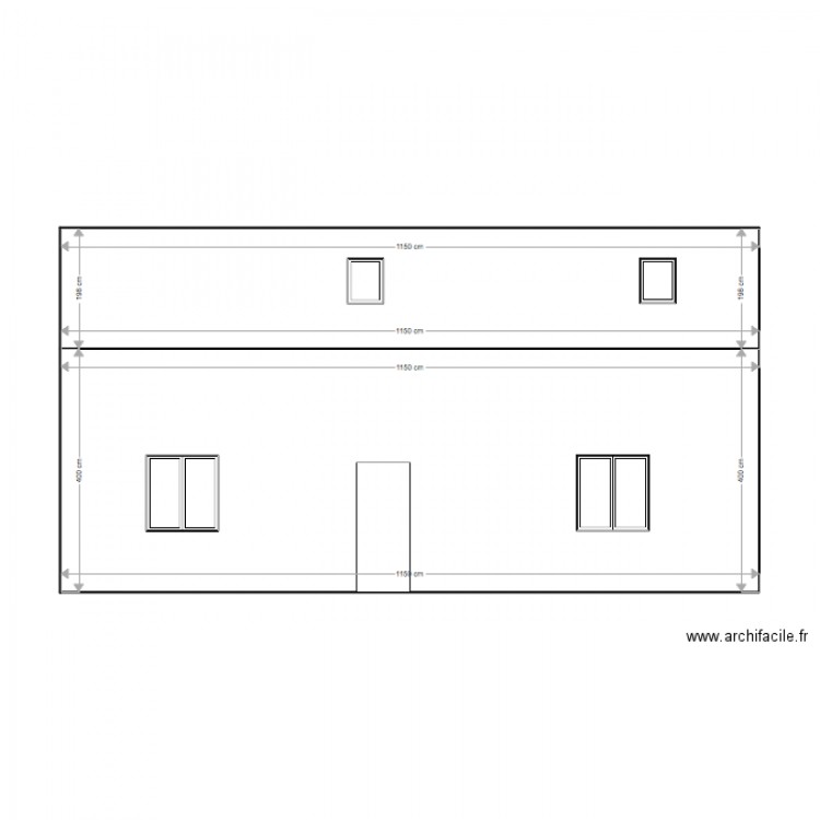 Extension façade. Plan de 0 pièce et 0 m2