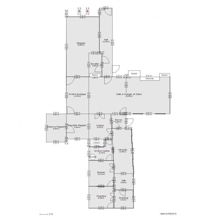Plan maison après travaux-1-rdc-vide. Plan de 0 pièce et 0 m2