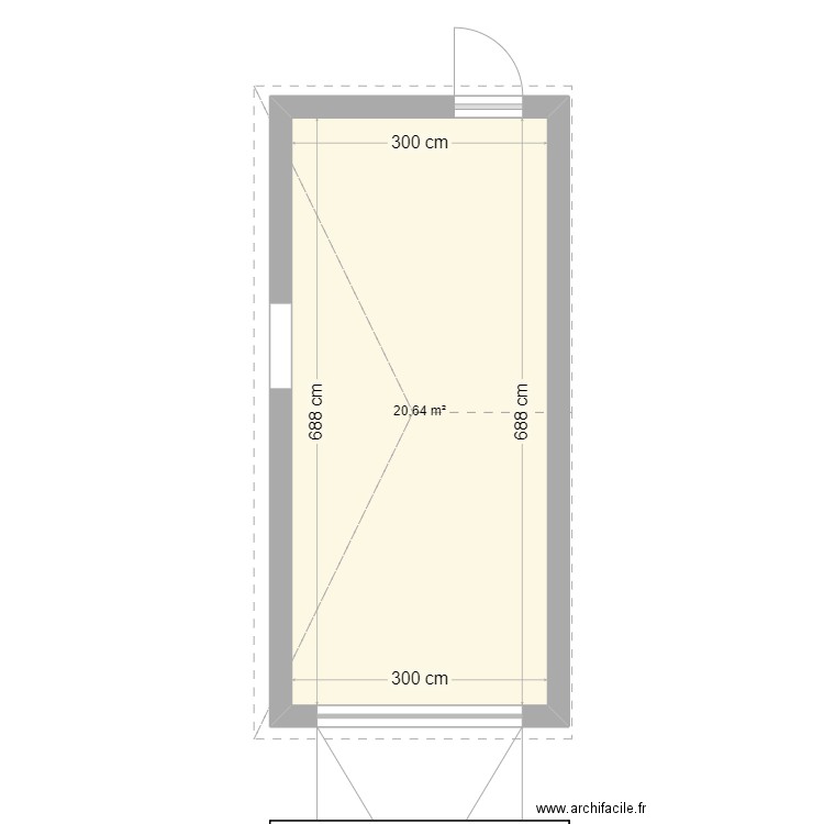 garage simple. Plan de 1 pièce et 21 m2