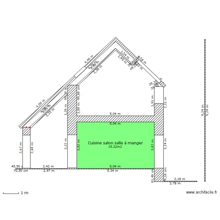 Bloc habitation profil. Plan de 0 pièce et 0 m2