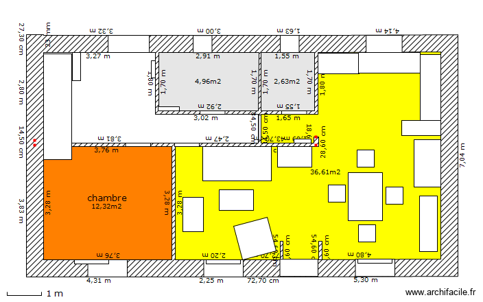 CHERRUEIX. Plan de 4 pièces et 57 m2