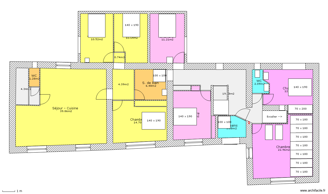 Chamberthaud 1er Etage Projet 4. Plan de 16 pièces et 178 m2