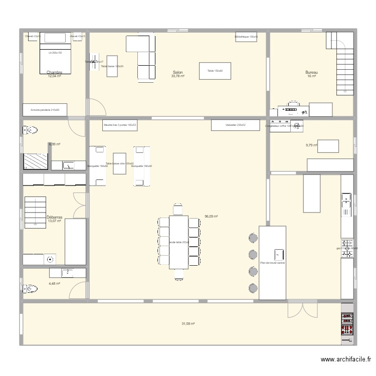 Maison Mangily 20 mai 2023. Plan de 9 pièces et 224 m2