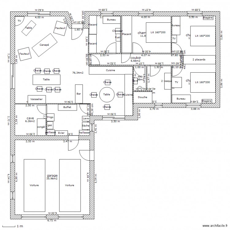 plan maison 8 pieces