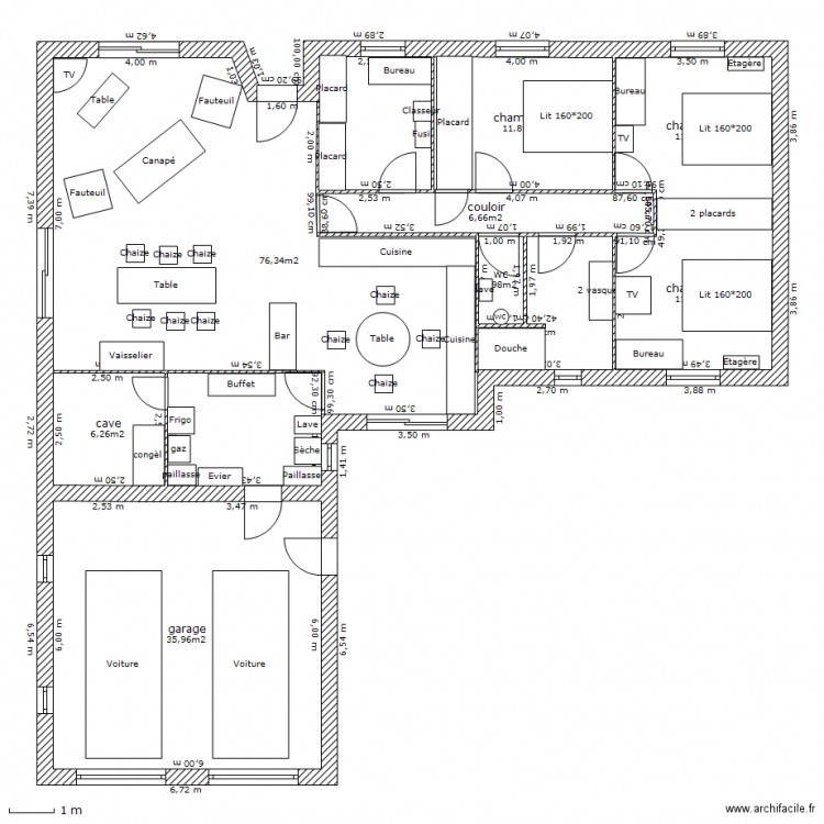 plan maison 8 pieces