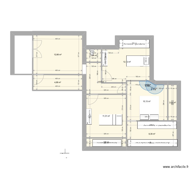 PIN ROLLAND EXTENSION HAUT V4. Plan de 10 pièces et 70 m2