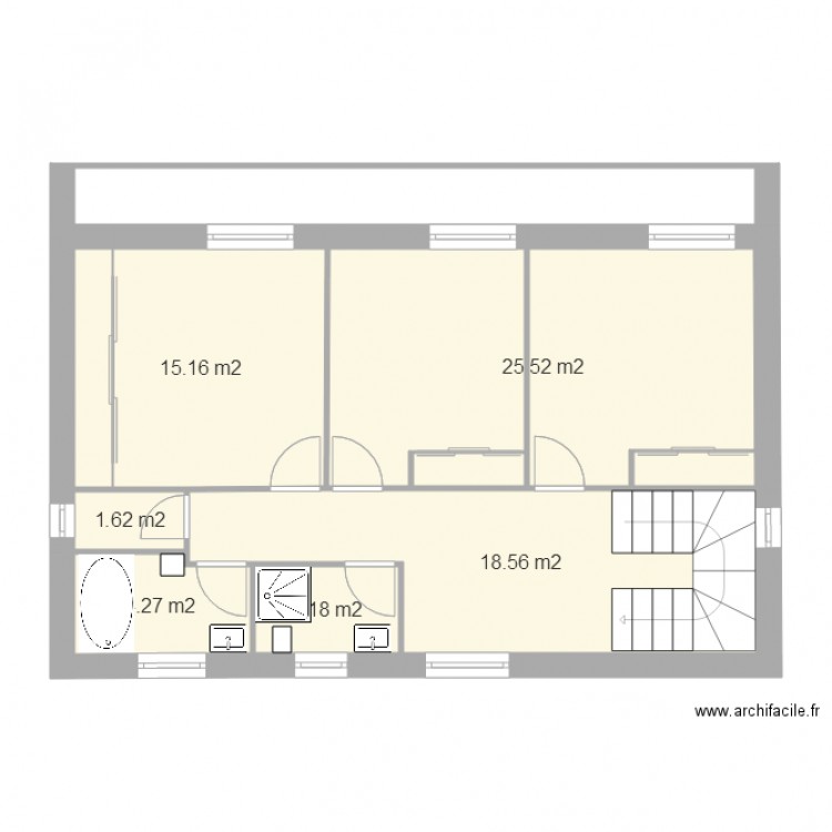 niveau chambre 3. Plan de 0 pièce et 0 m2