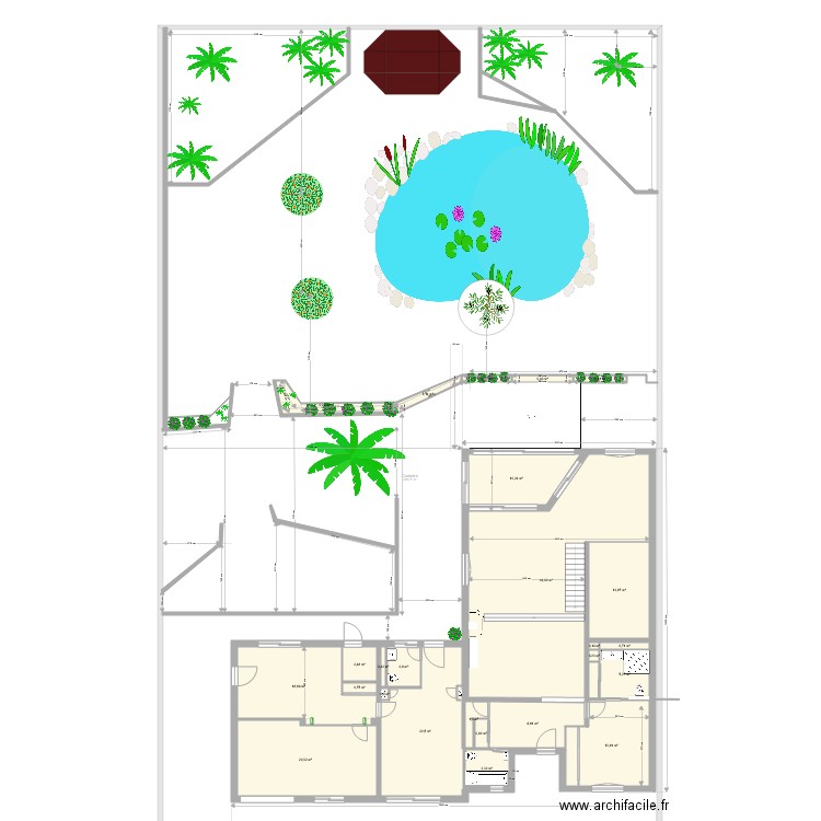 Plan masse implantation jardin vbase. Plan de 26 pièces et 1162 m2