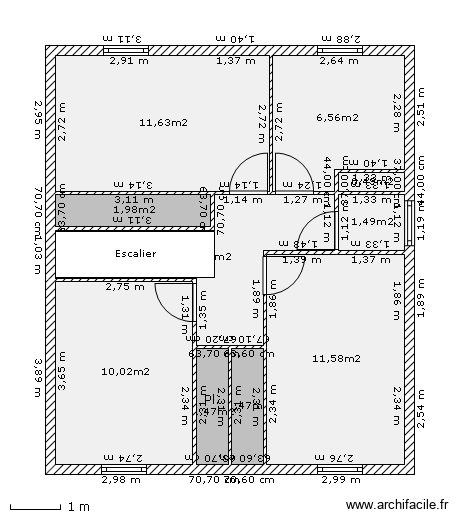 Maison à étage 5-ETAGE. Plan de 10 pièces et 55 m2