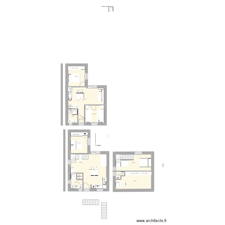 Maison . Plan de 11 pièces et 110 m2