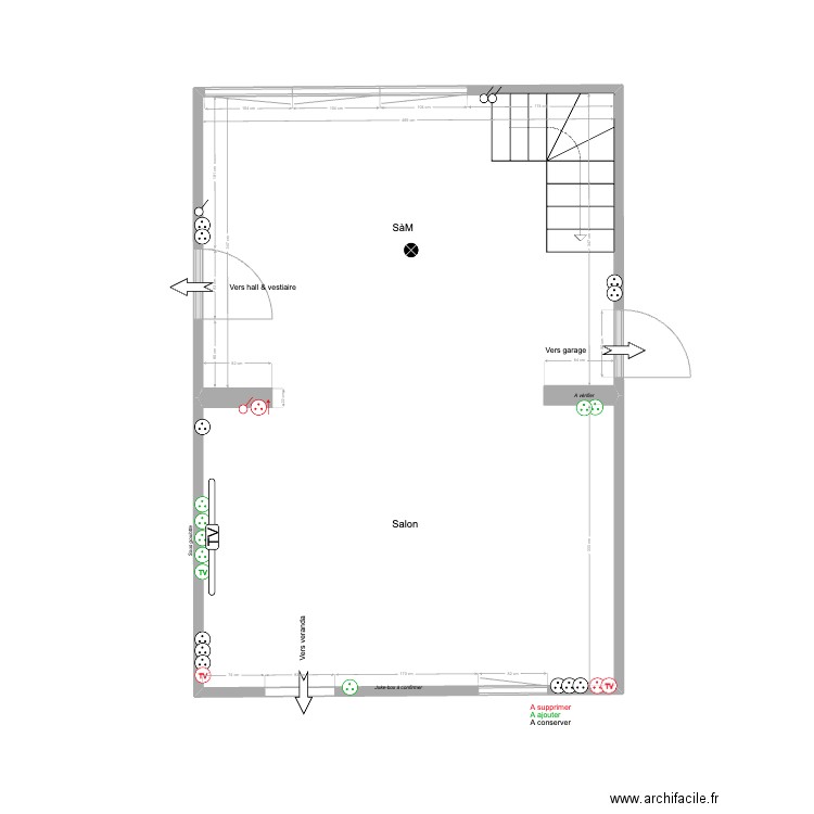 Maison Aische - SàM & Salon 2. Plan de 1 pièce et 34 m2