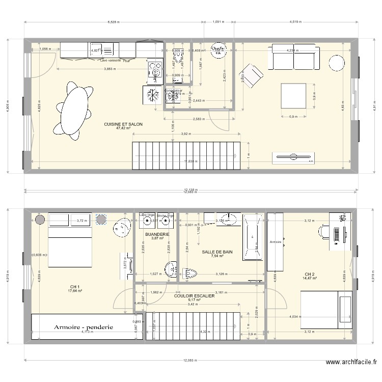 Maison plan définitif 22.xxx. Plan de 8 pièces et 106 m2