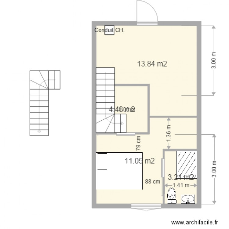 Maison etage futur. Plan de 0 pièce et 0 m2